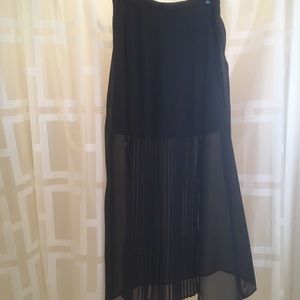 Long black sheer skirt, size 10